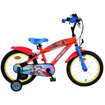Bicicleta pentru baieti Paw Patrol, 16 inch, culoare rosu/albastru, frana de mana fata si spate