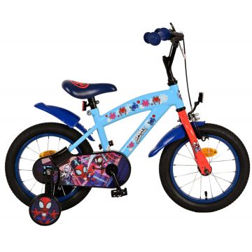 Bicicleta pentru baieti Spidey, 14 inch, culoare albastru, frana de mana fata si contra spate