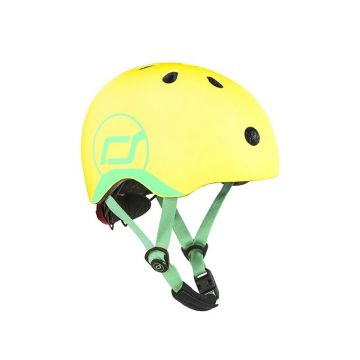 Casca de protectie pentru copii, sistem de reglare magnetic cu led, XXS-S, 45-51 cm, 1 an+, Lemon, Scoot Ride