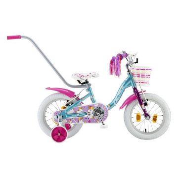 Bicicleta Copii Polar 2024 Unicorn baby - 14 Inch, Albastru-Roz