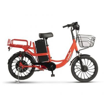 Bicicleta Electrica Tip Scooter Carpat E-Delivery C20314E 20inch, Roti 20 Inch, Frana fata tambur, Frana spate disc, Motor 350W, Autonomie intre 60-80 Km, Rosu