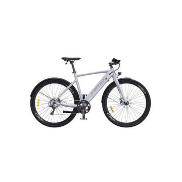 Bicicleta electrica HIMO C30R Max, roti 20inch, viteza 40km/h, motor 250W, faruri LED, IPX7, 9 viteze (Argintiu)