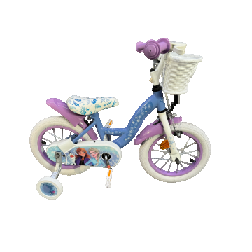Bicicleta pentru fete Disney Frozen 2, 12 inch, frana de mana fata si contra spate, culoare albastru/violet