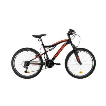 Bicicleta Copii Dhs 2445, roti 24 Inch, 18 viteze, cadru otel 400mm, Negru