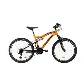 Bicicleta Copii Dhs 2445, roti 24 Inch, 18 viteze, cadru otel 400mm, Portocaliu