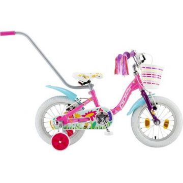 Bicicleta Copii Polar 2024 Summer, roti 14inch, frana V-brake, cadru otel (Roz/Albastru)