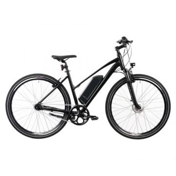 Bicicleta Electrica DEVRON 28174, frana V-brake, roti 28 Inch, cadru aluminiu 490mm L, 7 viteze, motor 250W, Negru