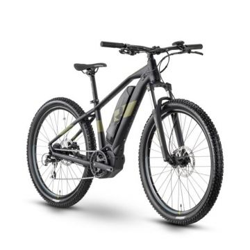 Bicicleta Electrica Raymon HardRay E 2.0, roti 27.5 Inch, cadru aluminiu 400mm S, Autonomie 100 km, motor 250W, baterie 500Wh, Negru/Verde