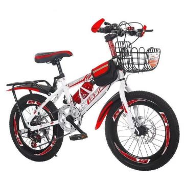 Bicicleta Go Kart Super Sport 20 inch 6 viteze, frana disc ,pentru copii 5-9 ani, cu borseta,bidon apa , alb cu rosu