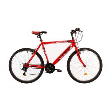 Bicicleta Mtb Dhs 2603, roti 26 Inch, cadru otel 430 mm, 18 viteze, Rosu