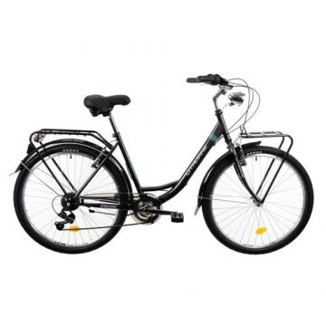 Bicicleta Oras Dhs Citadinne 2634, roti 26 Inch, cadru otel M, FranaV-Brake, 6 Viteze, Gri/Albastru