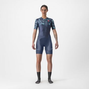 Costum de triatlon cu maneca scurta Castelli Free Sanremo W SS de dama Indigo/Turcoaz S