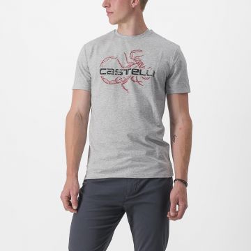 Tricou casual Castelli Finale Tee Gri L