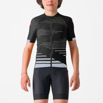 Tricou cu maneca scurta Castelli Aero Kid pentru copii Negru/Gri 12A