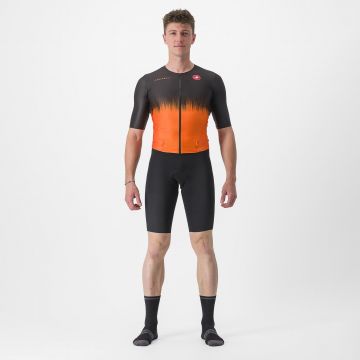 Costum de triatlon cu maneca scurta Castelli Sanremo Ultra Negru/Portocaliu L