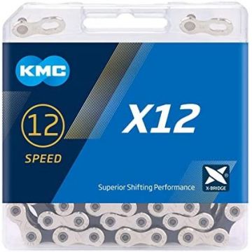 Lant KMC X12 Silver/Black 12 Viteze 126 Zale - Set 25 bucati