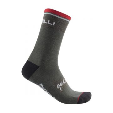 Sosete Castelli Quindici Soft Merino Kaki S/M 36-39