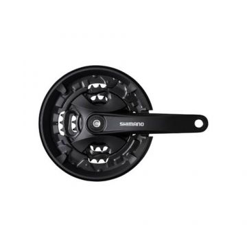 Angrenaj pedalier Shimano Altus FC-MT101, 40-30-22T, 9 Viteze, brat 170MM, Negru