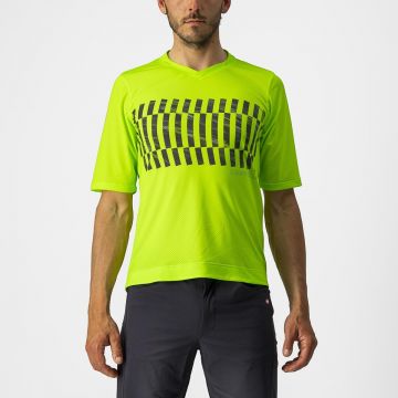 Jersey cu maneca scurta Castelli Trail Tech Tee Galben Fluo/Negru L