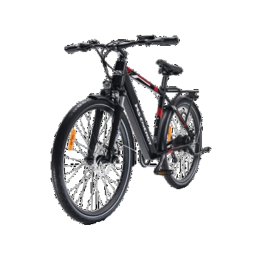 Nou! Bicicleta electrica MS ENERGY eBike T10, roti 28inch, autonomie maxima 80-100 km, motor 250W 40Nm, baterie LG 36V/13Ah (Negru/Rosu)