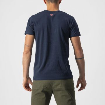 Tricou casual Castelli Ventaglio Tee Bleumarin/Rosu L