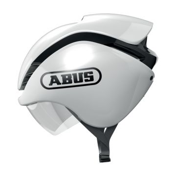 Abus - casca ciclism sosea triatlon Gamechanger tri helmet - alb lucios negru