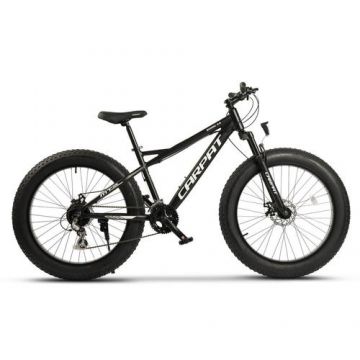 Bicicleta MTB-Fat Bike CARPAT Bigone C26278H, Schimbator spate Shimano Altus, 16 Viteze, Roti 26 Inch, Frane Mecanice Disc, Negru