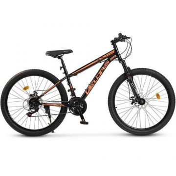 Bicicleta MTB-HT Velors Challenge 2.6 V2610A, roti 26inch, cadru otel, 21 viteze, Negru/Portocaliu