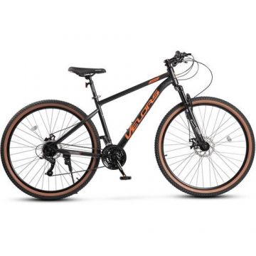 Bicicleta MTB-HT Velors Genius 2.9 V29301A, roti 29inch, 21 viteze, cadru otel, Negru/Portocaliu