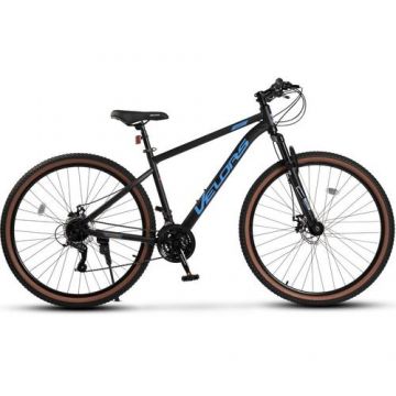 Bicicleta MTB-HT Velors Genius 2.9 V29301A, roti 29inch, cadru otel, 21 viteze, Negru/Albastru