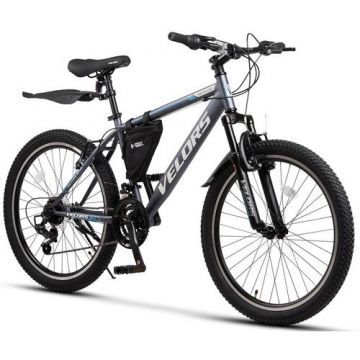 Bicicleta MTB-HT Velors Neptune 2.4 V24215G, roti 24inch, 21  viteze, Gri/Albastru