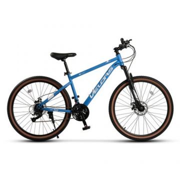 Bicicleta MTB Velors Boost V27301A 27.5inch, Schimbator spate Index M50, Roti 27.5 Inch, Manete Schimbator Secventiale, 21 viteze, Frane Disc fata/spate, Albastru