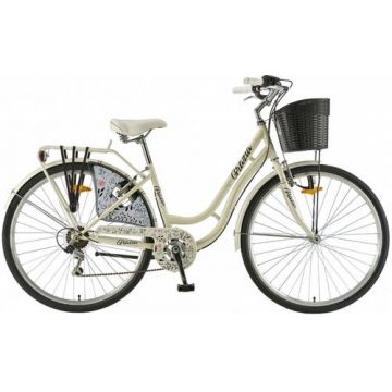 Bicicleta Oras Polar 2023 Grazia 6s, roti 28 inch, cadru otel M, 6 viteze, Alb