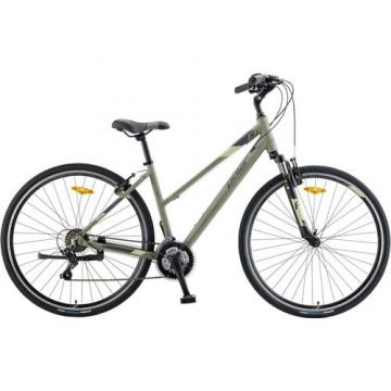 Bicicleta Oras Polar Athena 2023, roti 28 Inch, cadru M, 21 viteze, Verde