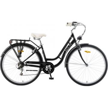 Bicicleta Oras Polar Grazia Retro 6s, roti 28 inch, cadru otel M, 6 viteze (Negru)