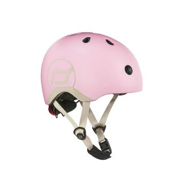 Casca de protectie pentru copii, sistem de reglare magnetic cu led, XXS-S, 45-51 cm, 1 an+, Rose, Scoot Ride