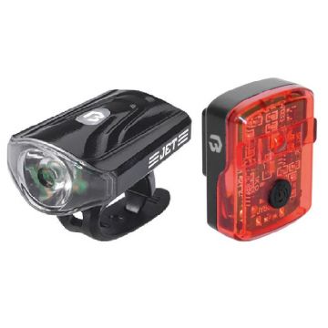 Bikefun - set lumini bicicleta (far + stop) Bikefun Jet, incarcare USBi, 1 Led - negru