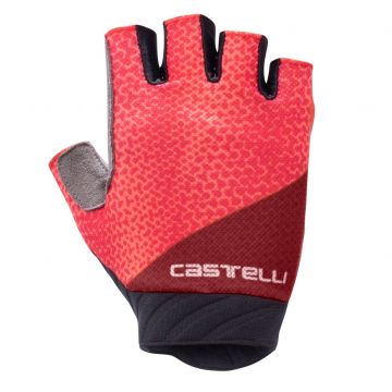 Castelli - Manusi ciclism cu gel pentru femei Roubaix Gel 2 - roz briliant visiniu negru