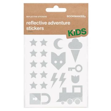 Bookman - stickere reflectorizante bicicleta copii - adventure - alb