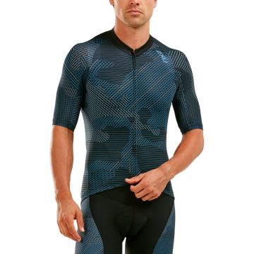 2XU - Aero Cycle Jersey - Tricou ciclism - albastru camuflaj