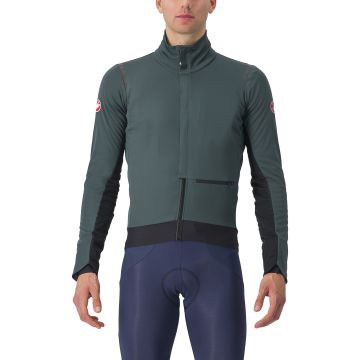 Castelli - Jacheta ciclism vreme rece sau iarna,  Alpha Doppio RoS Jacket - verde inchis rover negru