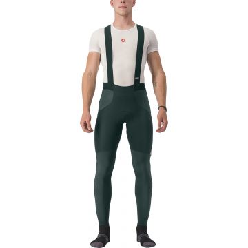 Castelli - pantaloni lungi ciclism barbati Sorpasso Ros Bibtight - verde inchis rover