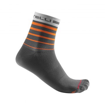 Castelli - sosete ciclism scurte Speed Strada 12 socks - Antracit Portocaliu Alb