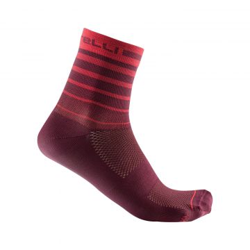 Castelli - sosete ciclism scurte Speed Strada 12 socks - visiniu rosu intens