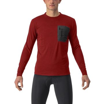 Castelli - tricou maneca lunga 15-20 gr C - Unlimited Merino LS - rosu