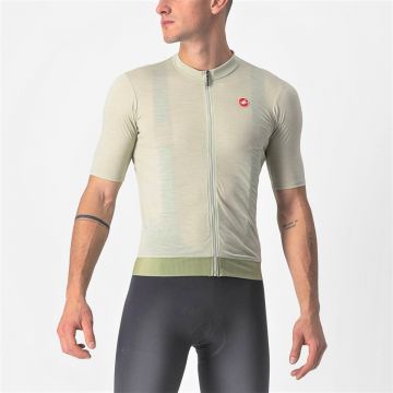 Castelli - tricou pentru ciclism cu maneca scurta Essenza Jersey - alb verde deschis desert