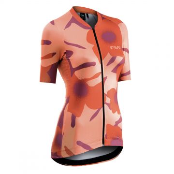 Northwave - tricou ciclism cu maneca scurta pentru femei Blade Women Jersey - portocaliu deschis piersica multicolor