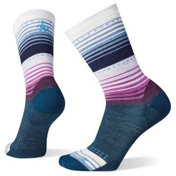 Smartwool - sosete sport Everyday Stitch Stripe Zero Cushion Crew socks - dungi albastru alb roz