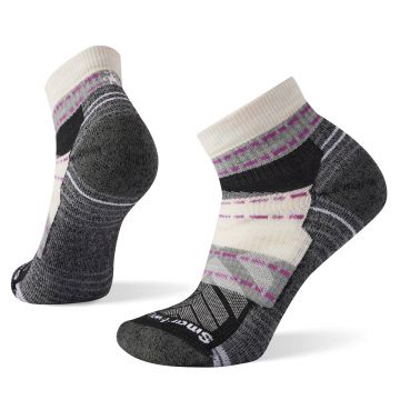 Smartwool - sosete sport femei Hike Margarita Light Cushion Ankle socks - gri alb luna mov negru