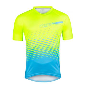 Tricou maneca scurta Force MTB Angle, albastru/fluo, 4XL